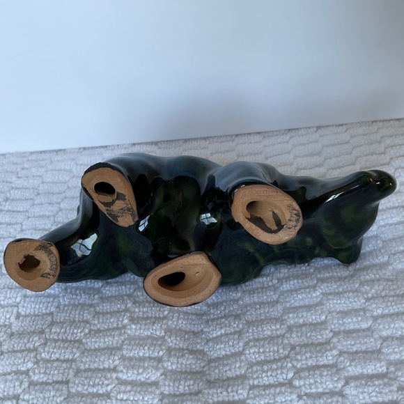 Vintage Evangeline Pottery Ceramic Green Drip Glaze - Bear - Picture 12 of 16